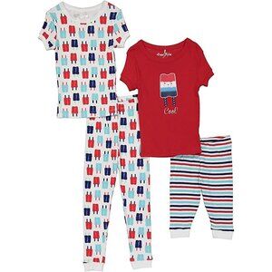 Toddler Girls 4-Piece Short Sleeves Pajama Set Size 3T
